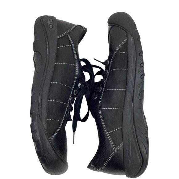 Keen Presidio Womens 8.5 Leather Lace-Up Black Loafers - Picture 4 of 12